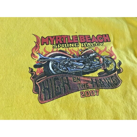 Myrtle Beach Spring Rally T-Shirt Motorcycle 2007 High On The Hawg Biker Harley - Picture 7 of 12